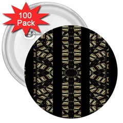 Vertical Stripes Tribal Print 3  Buttons (100 Pack)  by dflcprints