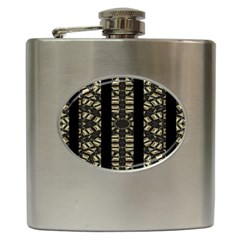 Vertical Stripes Tribal Print Hip Flask (6 Oz) by dflcprints