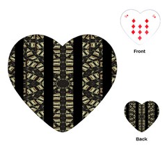 Vertical Stripes Tribal Print Playing Cards (heart)  by dflcprints