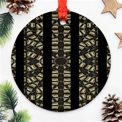 Vertical Stripes Tribal Print Round Ornament (two Sides)  by dflcprints