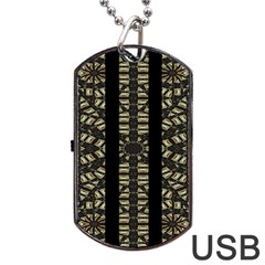 Vertical Stripes Tribal Print Dog Tag Usb Flash (two Sides)  by dflcprints