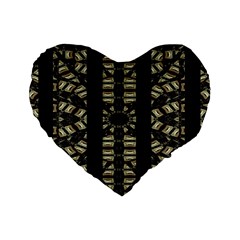 Vertical Stripes Tribal Print Standard 16  Premium Heart Shape Cushions by dflcprints