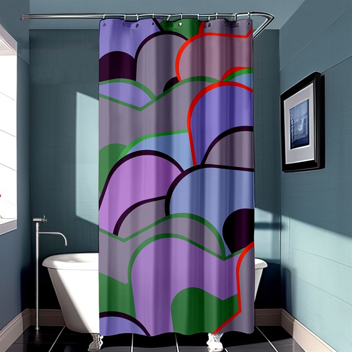 Wavy shapes pieces                                                                          	Shower Curtain 36  x 72 