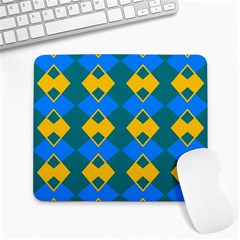 Blue Yellow Rhombus Pattern                                                                           			large Mousepad by LalyLauraFLM