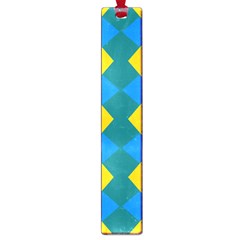 Blue Yellow Rhombus Pattern                                                                           			large Book Mark by LalyLauraFLM