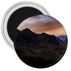 Sunset Scane At Cajas National Park In Cuenca Ecuador 3  Magnets by dflcprints