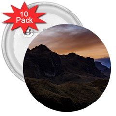 Sunset Scane At Cajas National Park In Cuenca Ecuador 3  Buttons (10 Pack)  by dflcprints