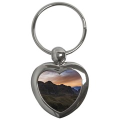 Sunset Scane At Cajas National Park In Cuenca Ecuador Key Chains (heart)  by dflcprints