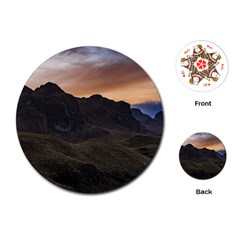 Sunset Scane At Cajas National Park In Cuenca Ecuador Playing Cards (round)  by dflcprints