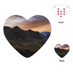 Sunset Scane At Cajas National Park In Cuenca Ecuador Playing Cards (heart)  by dflcprints