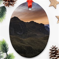 Sunset Scane At Cajas National Park In Cuenca Ecuador Oval Ornament (two Sides) by dflcprints