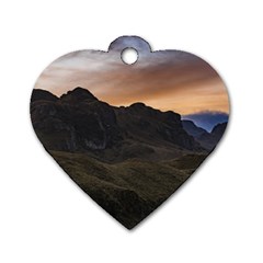 Sunset Scane At Cajas National Park In Cuenca Ecuador Dog Tag Heart (two Sides) by dflcprints