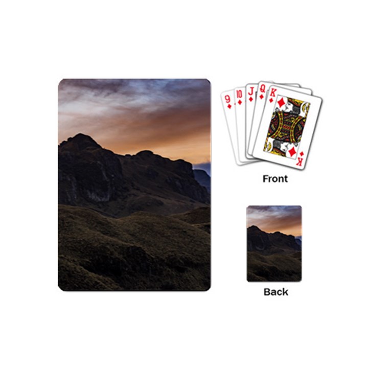 Sunset Scane at Cajas National Park in Cuenca Ecuador Playing Cards (Mini) 