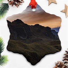 Sunset Scane At Cajas National Park In Cuenca Ecuador Snowflake Ornament (2-side) by dflcprints