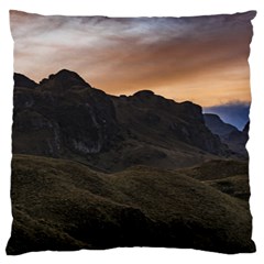 Sunset Scane At Cajas National Park In Cuenca Ecuador Large Cushion Case (one Side) by dflcprints