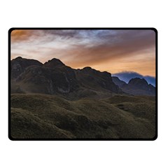 Sunset Scane At Cajas National Park In Cuenca Ecuador Double Sided Fleece Blanket (small)  by dflcprints