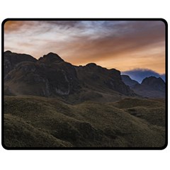 Sunset Scane At Cajas National Park In Cuenca Ecuador Double Sided Fleece Blanket (medium)  by dflcprints