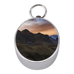 Sunset Scane At Cajas National Park In Cuenca Ecuador Mini Silver Compasses by dflcprints