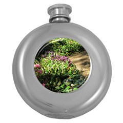 Shadowed Ground Cover Round Hip Flask (5 Oz) by ArtsFolly