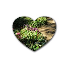 Shadowed Ground Cover Rubber Coaster (heart)  by ArtsFolly