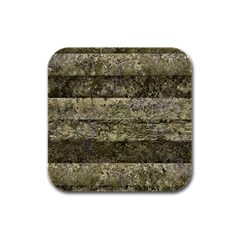 Grunge Stripes Print Rubber Square Coaster (4 Pack)  by dflcprints