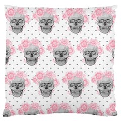 Floral Skull Sketch Standard Flano Cushion Case (two Sides) by Coralascanbe