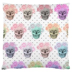 Floral Skull Sketch Standard Flano Cushion Case (one Side) by Coralascanbe