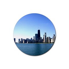 Chicago Skyline Drink Coasters 4 Pack (round) by canvasngiftshop