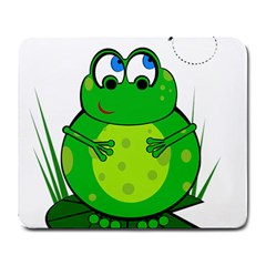 Green Frog Large Mousepads by Valentinaart