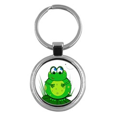 Green Frog Key Chains (round)  by Valentinaart