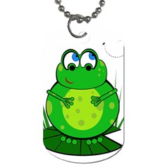 Green Frog Dog Tag (one Side) by Valentinaart