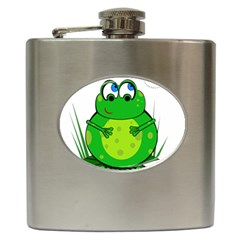 Green Frog Hip Flask (6 Oz) by Valentinaart