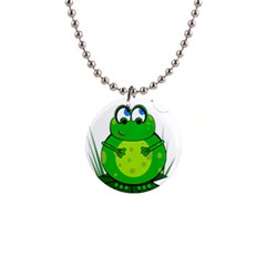 Green Frog Button Necklaces by Valentinaart