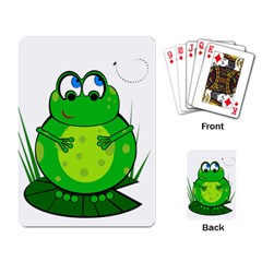 Green Frog Playing Card by Valentinaart