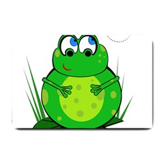 Green Frog Small Doormat  by Valentinaart