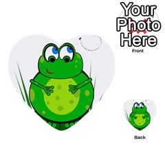 Green Frog Multi-purpose Cards (heart)  by Valentinaart