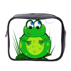 Green Frog Mini Toiletries Bag 2-side by Valentinaart