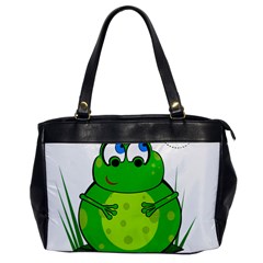 Green Frog Office Handbags by Valentinaart