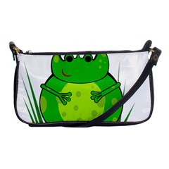 Green Frog Shoulder Clutch Bags by Valentinaart