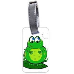 Green Frog Luggage Tags (one Side)  by Valentinaart