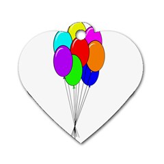 Colorful Balloons Dog Tag Heart (Two Sides)