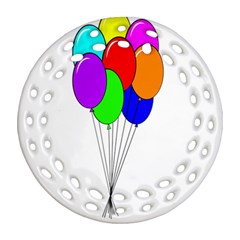 Colorful Balloons Round Filigree Ornament (2Side)