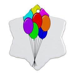 Colorful Balloons Snowflake Ornament (2-Side)