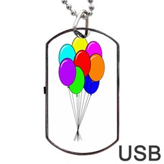 Colorful Balloons Dog Tag USB Flash (One Side)