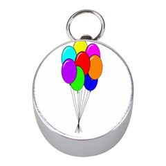 Colorful Balloons Mini Silver Compasses by Valentinaart