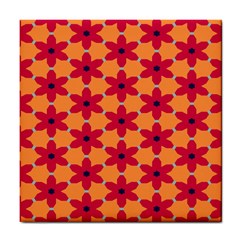 Red Flowers Pattern                                                                            			tile Coaster by LalyLauraFLM