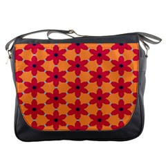 Red Flowers Pattern                                                                            			messenger Bag by LalyLauraFLM