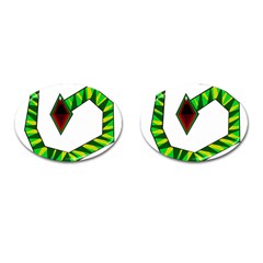 Decorative Snake Cufflinks (oval) by Valentinaart