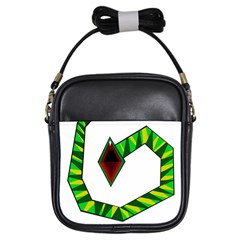 Decorative Snake Girls Sling Bags by Valentinaart