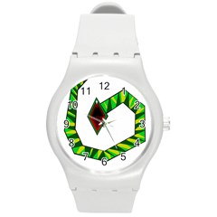 Decorative Snake Round Plastic Sport Watch (m) by Valentinaart